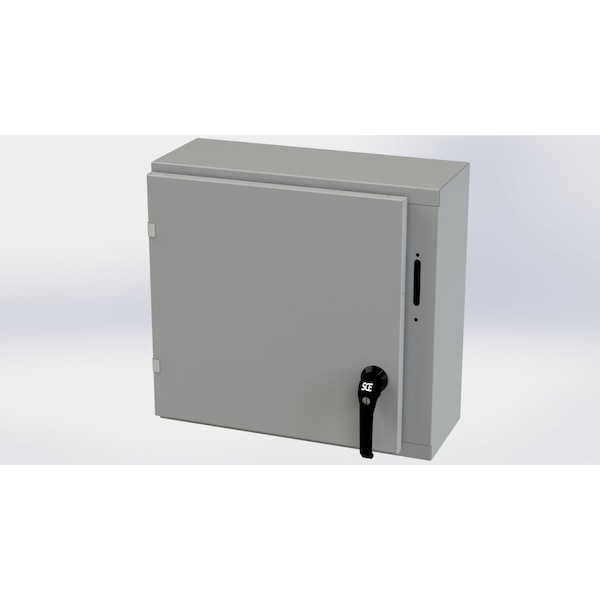 2 Point Latch with Padlock Handle Electrical Enclosures, 20 in H, 8 in D, 21.38 in W, Carbon Steel